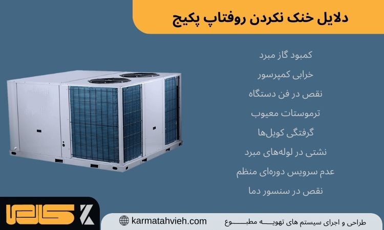 چرا روفتاپ پکیج خنک نمیکند؟